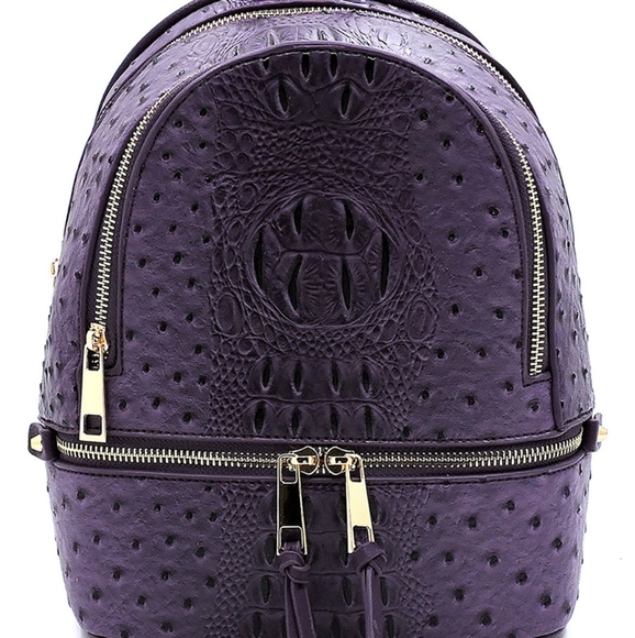 Ostrich Croc Style Backpack - Picture 3 of 8
